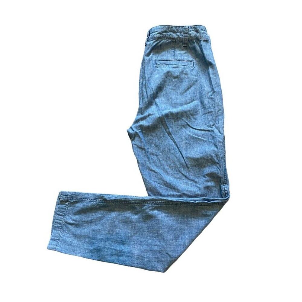 0 GAP Girlfriend Khaki Chambray Cotton Pants Light Blue